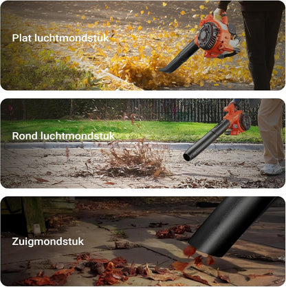 3-in-1 bladblazer, bladzuiger & versnipperaar – 1 pk 26cc – benzine – incl. 50L opvangzak