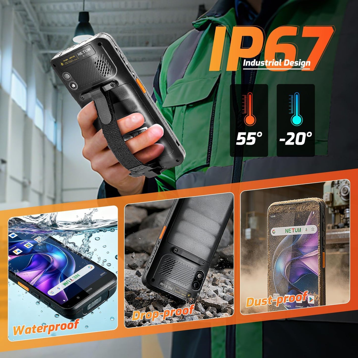 NETUM Q900 Android 14 Barcode Scanner – Handheld PDA Mobiele Computer Met HS7 Engine, 1D/2D Scanning, 5,99" HD Touchscreen, Wi-Fi & 4G LTE – Ideaal Voor Magazijn, Logistiek & Asset Tracking