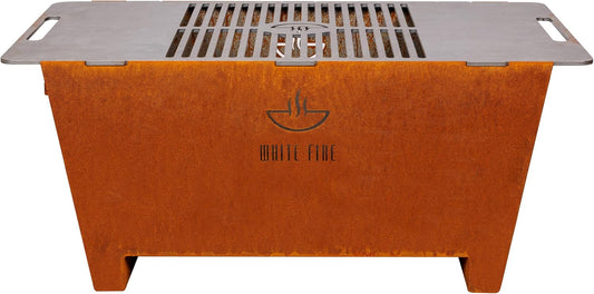 White Fire Grill van Corten Urban staal, 70 x 35 x 30 cm