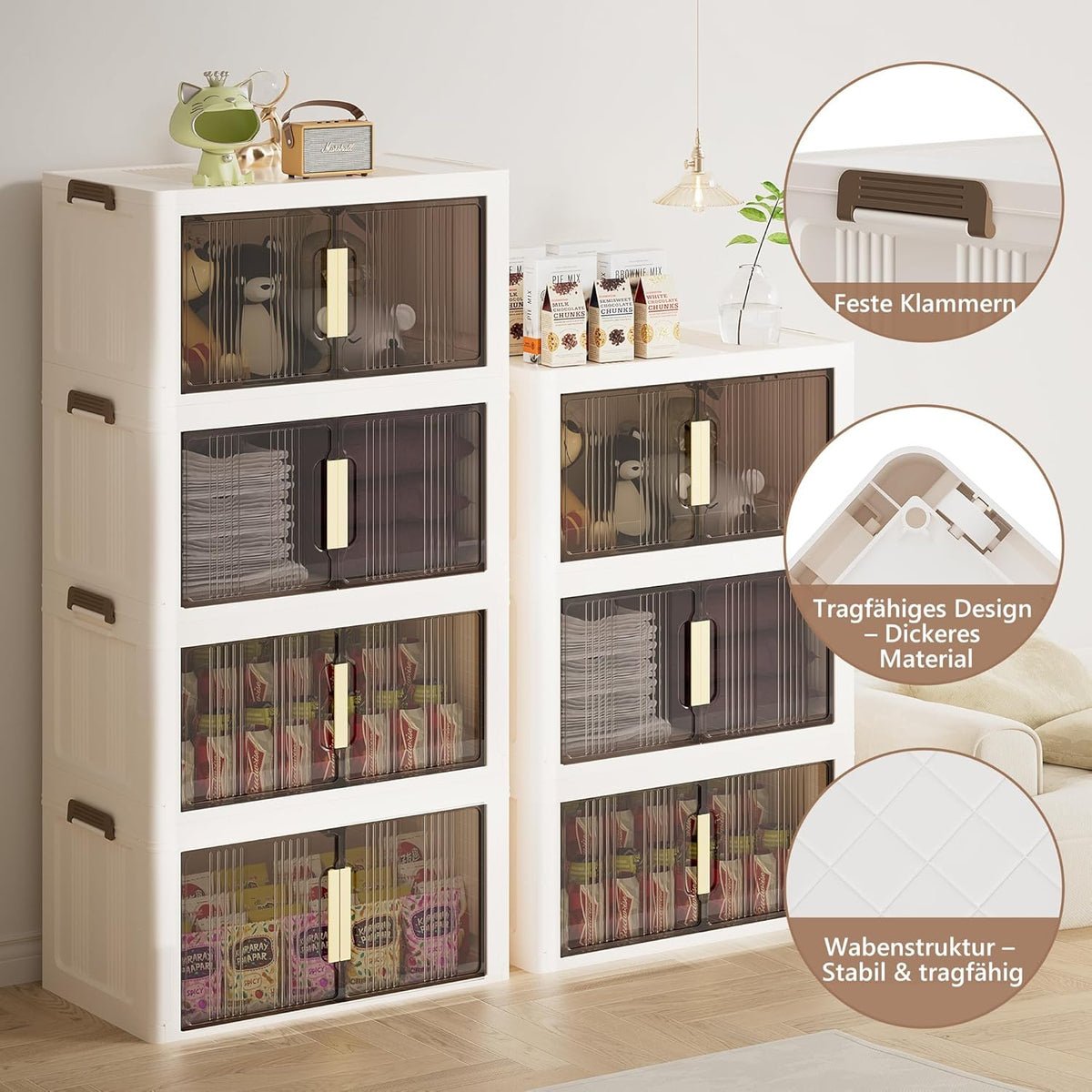 Opbergkast – Opbergdoos met deksel – Kastorganizer – Opbergbox – Organizer – 92 Liter – Met Wieltjes