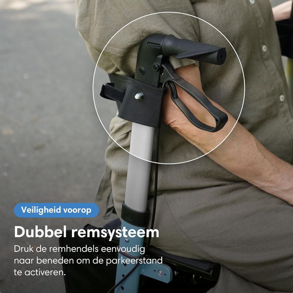 Rollator lichtgewicht en opvouwbaar - zitfunctie - voor binnen en buiten - rugleuningen en wandelstok houder (Blauw)