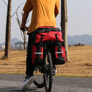 3-in-1 Fietstas - Fietstassen - Dubbele Fietstas - Multifunctioneel Bagagedragertas - Scheurvast - Grote Bagagetassen - met Regenhoes - 70L - Nylon - Rood
