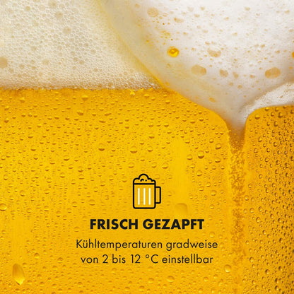 Klarstein Beerkules bierdispenser bierkoeler - voor alle 5 l fusten met en zonder uitgiftesysteem, drukmedium: CO2, incl. 3 patronen, compressiekoeling: koeltemperaturen van 2-12 ° C, zilverzwart