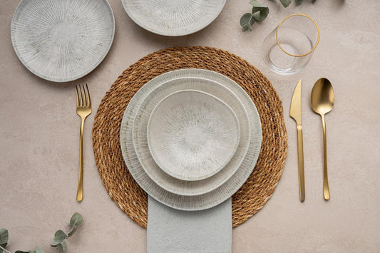 Elegante 24-delige dinerset, 100% porselein, inclusief serviesborden, kommen, dessertborden, vaatwasser- en magnetronbestendig, perfect voor elke gelegenheid