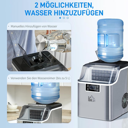 IJsblokjesmachine – IJsblokjesmaker – IJsbereider – Ijsmachine – IJsproducent – Tot 20 kg ijs per 24 uur – RVS behuizing met LCD-display