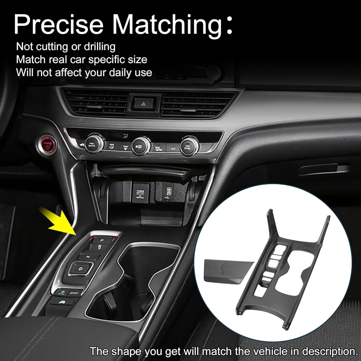 ABS schakelpookknop afdekking voor Honda Accord 10th Hybrid 18-22 (niet voor GAS) console transmissie paneel sticker trim binnenuitrusting