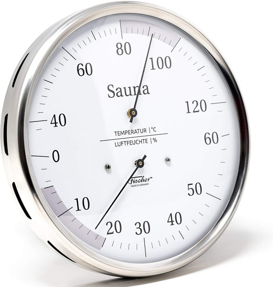Fischer Sauna Thermohygrometer, roestvrij staal, Multi kleur, One Size