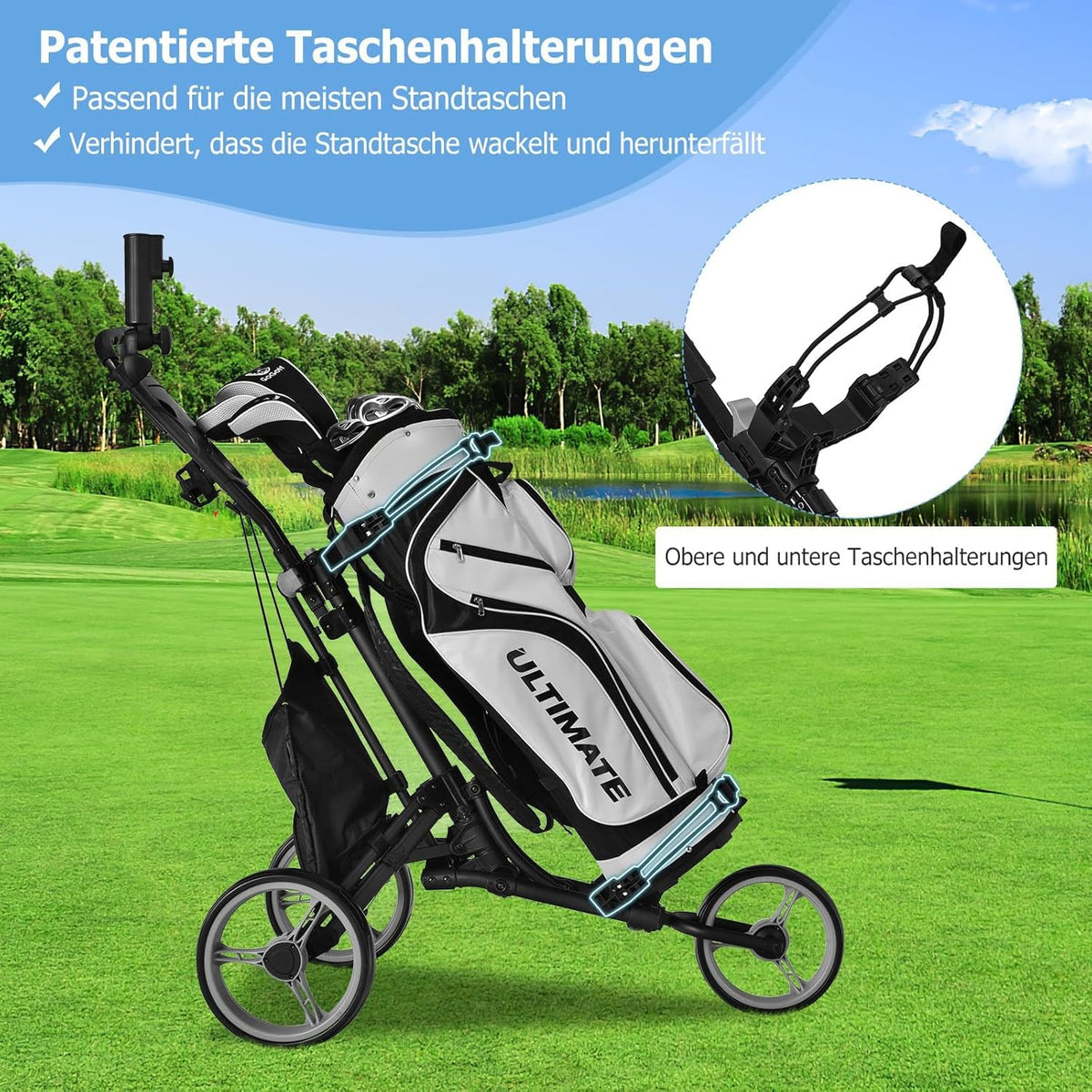 FANTASK Unisex - Golf Trolley voor volwassenen