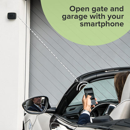1Control SOLO 2ª GEN, draadloze Bluetooth-poortopener voor telefoon/smartphone om poorten en garagedeuren te openen Gecontroleerd met afstandsbediening, x 4 poorten en 10 gebruikers, Made in Italy