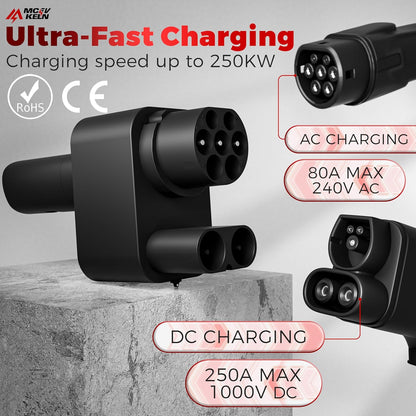 EV CCS2 Oplaadadapter voor Tesla snellaadadapter tot 250 kW voor model Y/3/X/S/Cybertruck elektrische voertuigen, CCS2 laadstations (voor CCS2 supercharger van anderen
