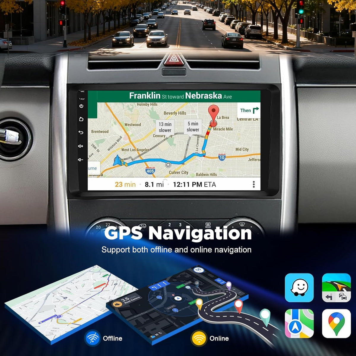 2G+64G Android Car Stereo for Mercedes Benz Sprinter W906 W169 W245 W639 Vito Viano, Wireless Carplay & Android Auto 9 Inch Touchscreen Radio with WiFi/GPS/Bluetooth/EQ/FM RDS Radio+Backup Camera