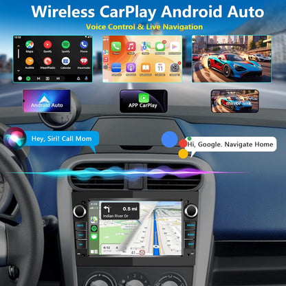 2 DIN autoradio voor Opel Corsa d/Astra h/Zafira b/Meriva/Vivaro Bluetooth Stereo Car met Wireless Carplay Android Auto 7 inch scherm Mirror Link / FM / AHD achteruitrijcamera / WiFi - zwart