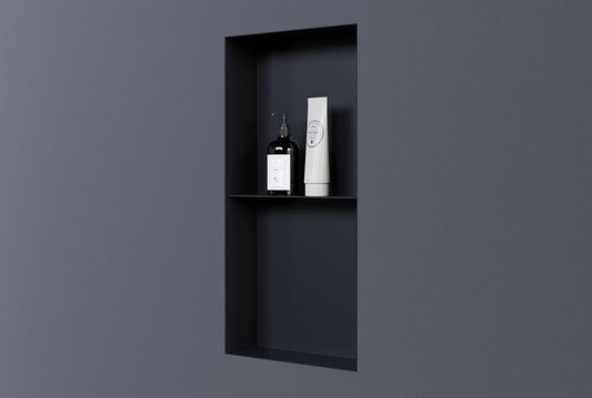 Badkamernis van rvs BERNSTEIN NT306010X randloos met planchet - 30 x 60 x 10 cm (B x H x D) - selecteerbare kleur, Kleur:zwart