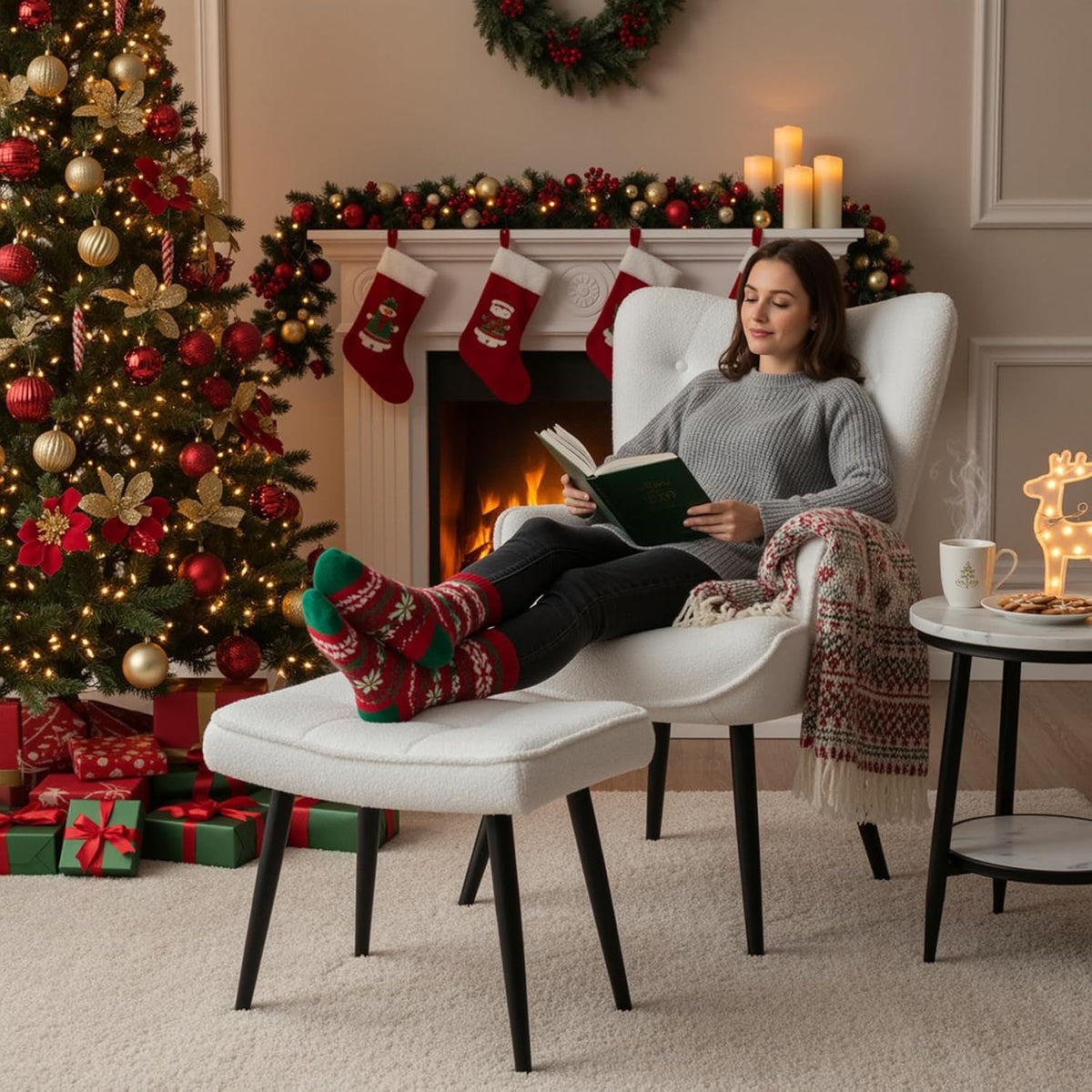 Fauteuil – Relaxstoel – Lounge Stoel – Leesstoel – Design Stoel – Met Voetenbank – Zachte Teddystof – Ergonomisch Met Metalen Frame