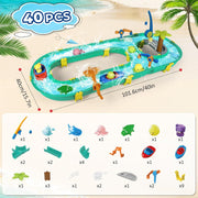 Watertafel - Watertafel Speelgoed - Waterspeeltafel - Zandmachine - Activiteitentafel - met 2 Boten - 57 stuks - Accessoires - Volledig Spel - Zomerspeelgoed - voor Kinderen - Buiten - Groen