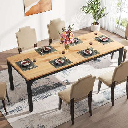 Tribesigns Dining Table for 6-8 People, 78 Inch Large Narrow Long Rectangular Kitchen Dining Table, 8 Seater Rustic Wooden Dining Table for Kitchen, Living Room (Table Only)