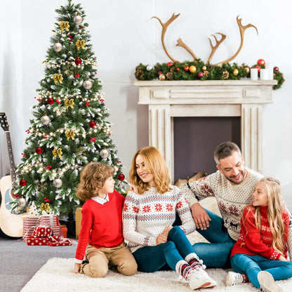Uten Kunstkerstboom, metaal, groen en wit, 6Ft