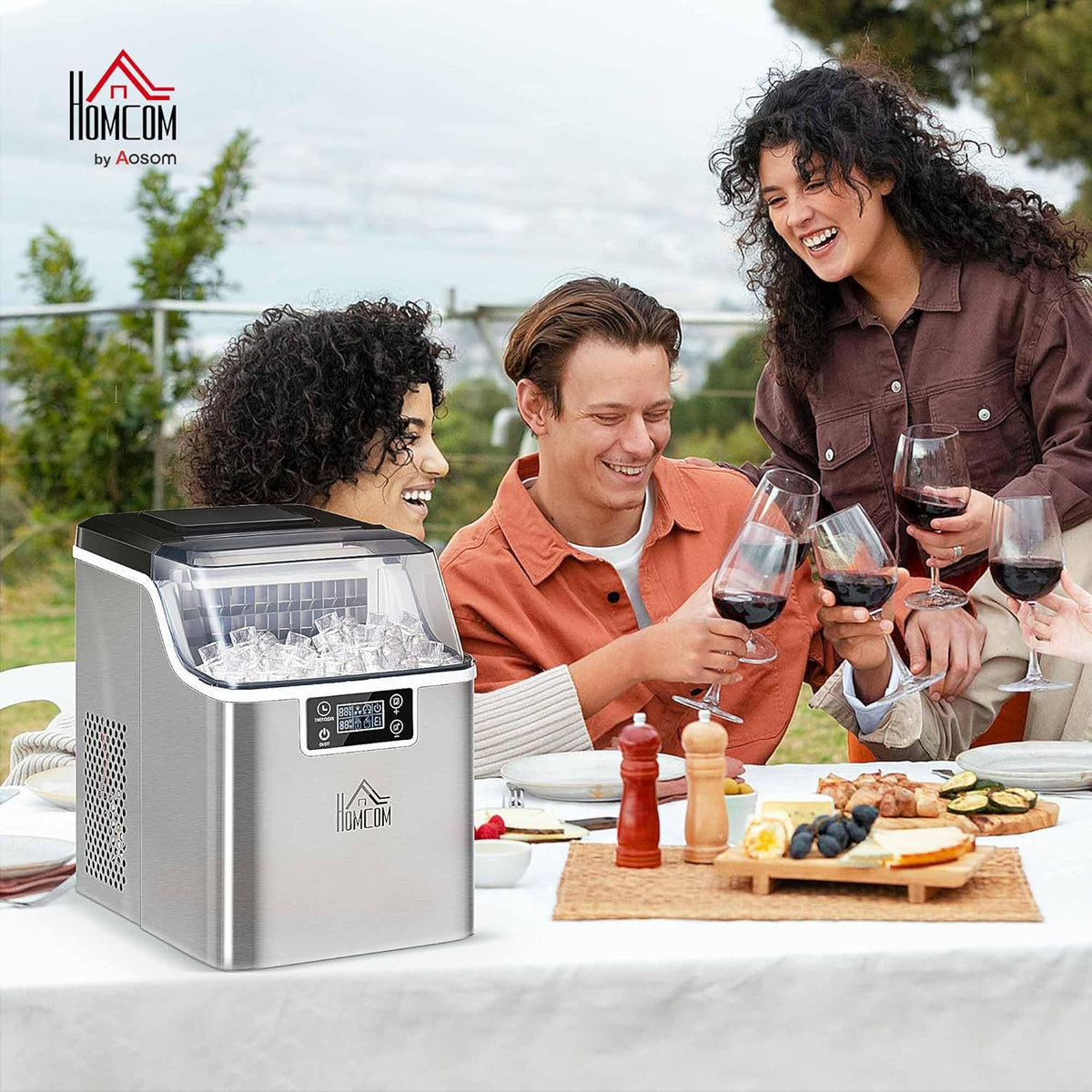 IJsblokjesmachine – IJsblokjesmaker – IJsbereider – Ijsmachine – IJsproducent – Tot 20 kg ijs per 24 uur – RVS behuizing met LCD-display