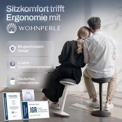 Ergonomische Bureaukruk – Schommelkruk – Wiebelkruk – Zitkruk – Balanskruk – 2-In-1 Zit- En Stahulp – In Hoogte Verstelbaar