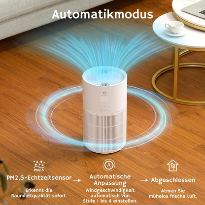 Airthereal AEH300 2-in-1 luchtreiniger en luchtbevochtiger, 125 m², 3-traps filter, luchtkwaliteitsmonitor, stille slaapmodus, luchtbevochtiger met automatische vochtigheidsmonitor, AEH300