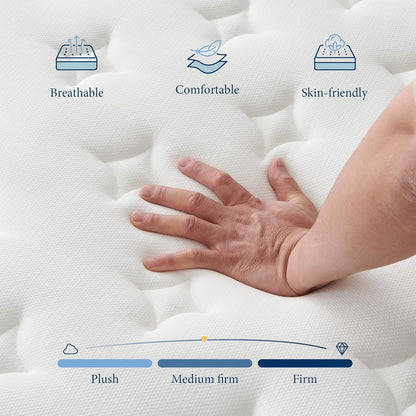 Matras 160 x 200 cm – Bedmatras – Slaapsysteem – Federbed – Traagschuimmatras – 7-Zones Ondersteuning – Hoogdichtheid Traagschuim & Pocketveren – 26 cm Dikte
