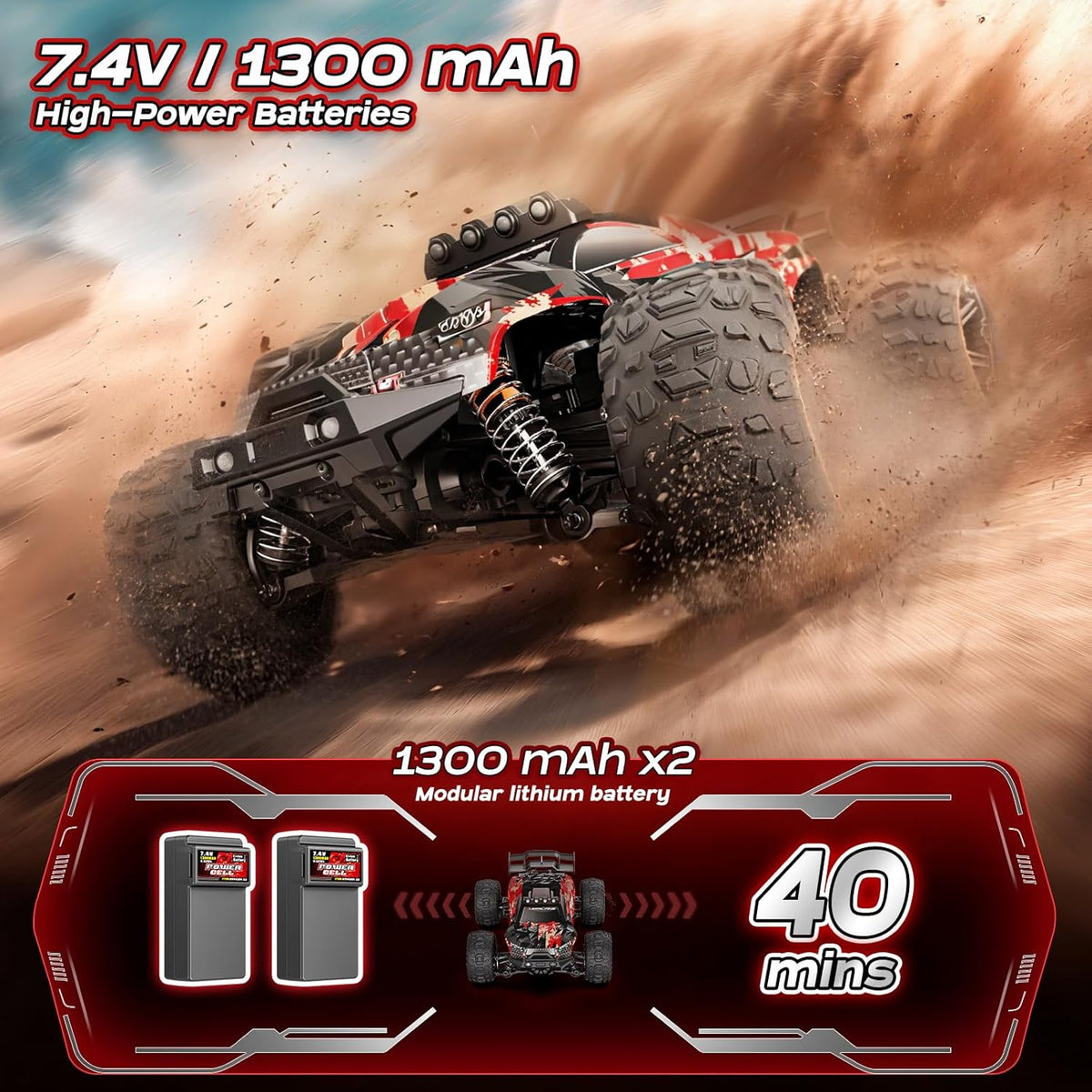 <font dir="auto" style="vertical-align: inherit;"><font dir="auto" style="vertical-align: inherit;">        YESHIN 1:14 Remote Controlled Car, 4WD RC Car, 40+km/h, High Speed Monster Truck, for Kids and Adults, 2.4GHz, All-Terrain Racing Car with 2 Rech