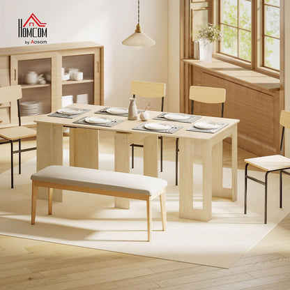 Uittrekbare Eettafel – Uitklapbare Tafel – Keukentafel – Eetkamertafel – Moderne Dining Table – Verstelbaar 60-180 cm – Natuurlijke Houtlook