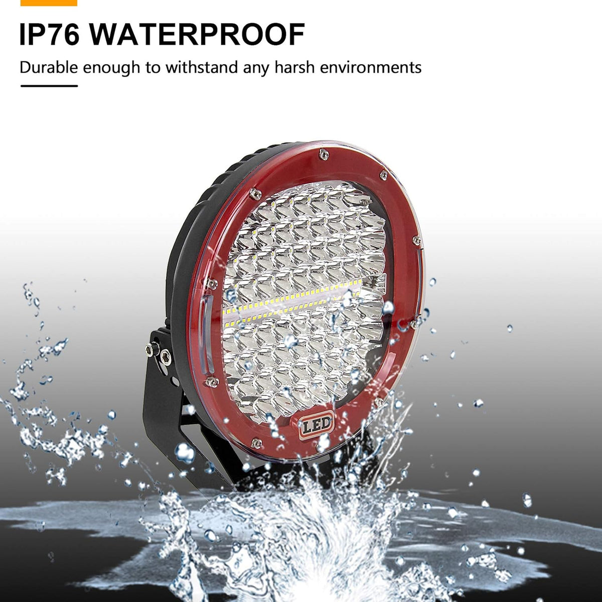 Willpower 2pcs 9 Inch 294W Led Werklampen 12V 24V Led Lichtbalk Spotlights LED Werklamp Mistlamp Waterbestendig IP67 Led Work Light Bar Voor Tractor Auto Boot 4x4 Vrachtwagen Offroad ATV Rood