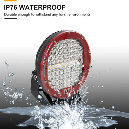 Willpower 2pcs 9 Inch 294W Led Werklampen 12V 24V Led Lichtbalk Spotlights LED Werklamp Mistlamp Waterbestendig IP67 Led Work Light Bar Voor Tractor Auto Boot 4x4 Vrachtwagen Offroad ATV Rood