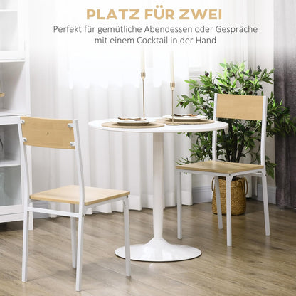 Ronde Eettafel – Keukentafel – Bistrotafel – Bartafel – Koffietafel – Compact Ontwerp Ø80 cm – Stevig MDF Tafelblad