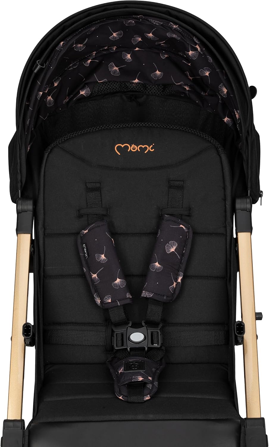 MoMi ESTELLE PLUS LIGHT kinderwagen vanaf 6 maand (tot 22 kg), inklapbare buggy met 5-punts veiligheidsgordel, boodschappenmand en ligfunctie, telescopische stang om te trekken, staat na het inklappen