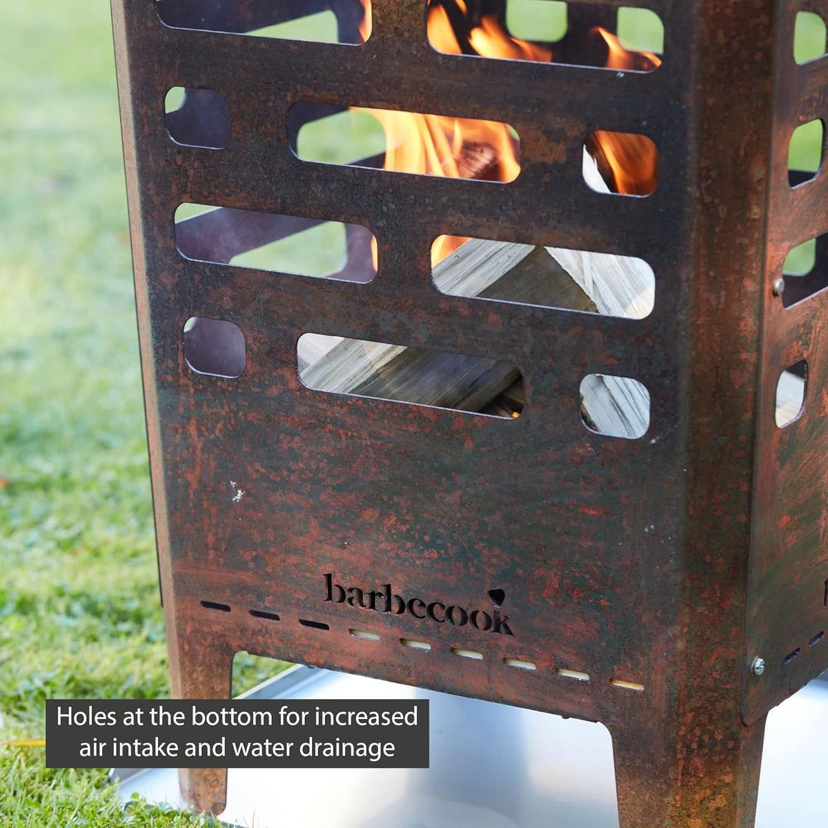 Barbecook vuurkorf Jill uit cortenstaal, vuurkorf buiten, 38x38x55cm