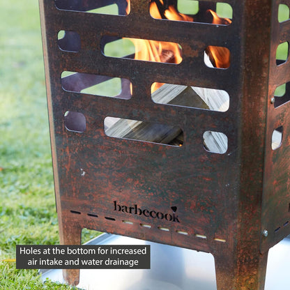 Barbecook vuurkorf Jill uit cortenstaal, vuurkorf buiten, 38x38x55cm