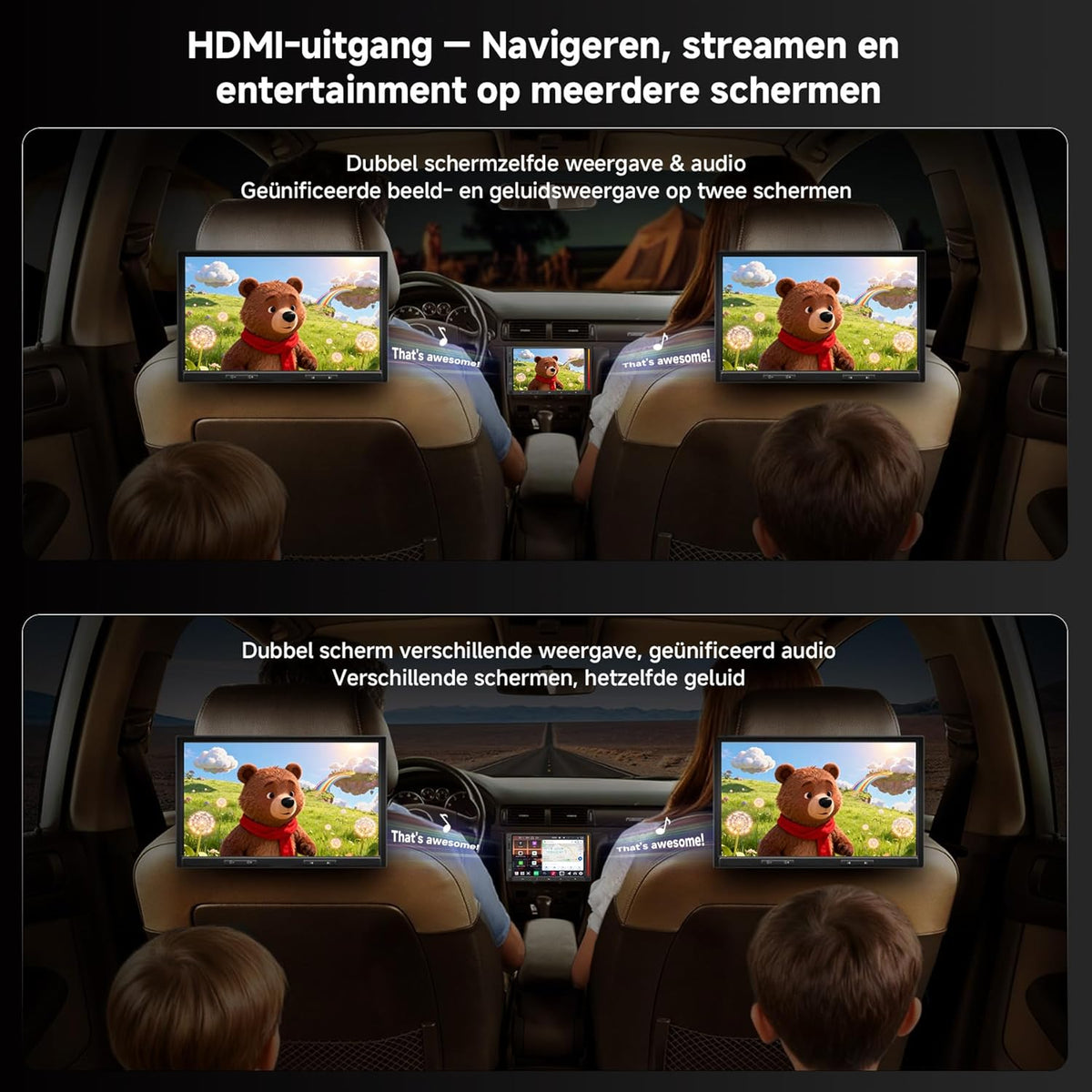 ATOTOEXCEL V10 7" QLED Android Autoradio 2 DIN, Karaoke in de Auto, Ingebouwde 4G LTE, Wi‑Fi, axpt HD Bluetooth, Draadloze CarPlay & Draadloze Android Auto