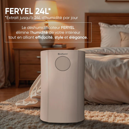 BESTHERM - BESTHERM luchtontvochtiger - Feryel 24 l/dag, afneembare tank, actieve koolfilter, geïntegreerde ionisator
