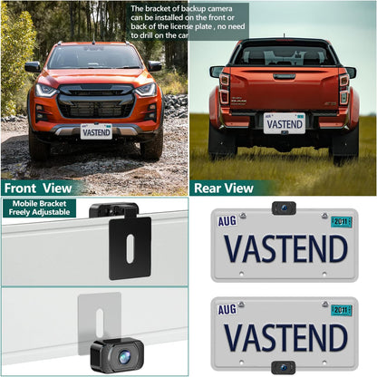 achteruitrijcamera Draadloze HD 1080P autocamera, 5'' monitor, gesplitst scherm 2 kanalen, waterdichte nachtzicht achteruitrijcamera set voor auto, SUV, personenauto (V02)