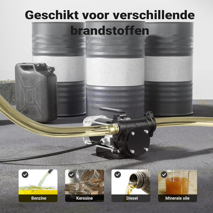 Wiltec brandstof hevelpomp 12 V, 180 W brandstofpomp 57 l/min, overhevelingspomp voor diesel/benzine, transferpomp 3200 rpm