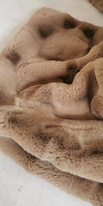 Faux Fur deken Imitatie, Luxe deken van imitatiebont, Luxe Decoratief Bont Throws, Shaggy Throw Zachte deken, imitatie nertsen deken, bank deken, zachte deken-Brown||180×150cm