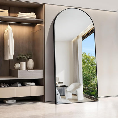 Full-body Spiegel – Grote Staande Spiegel – Muurspiegel – Volledige Lengte Spiegel – Zwarte Lijst Spiegel – 192 x 85 cm – Onbreekbaar Glas Met Aluminium Frame