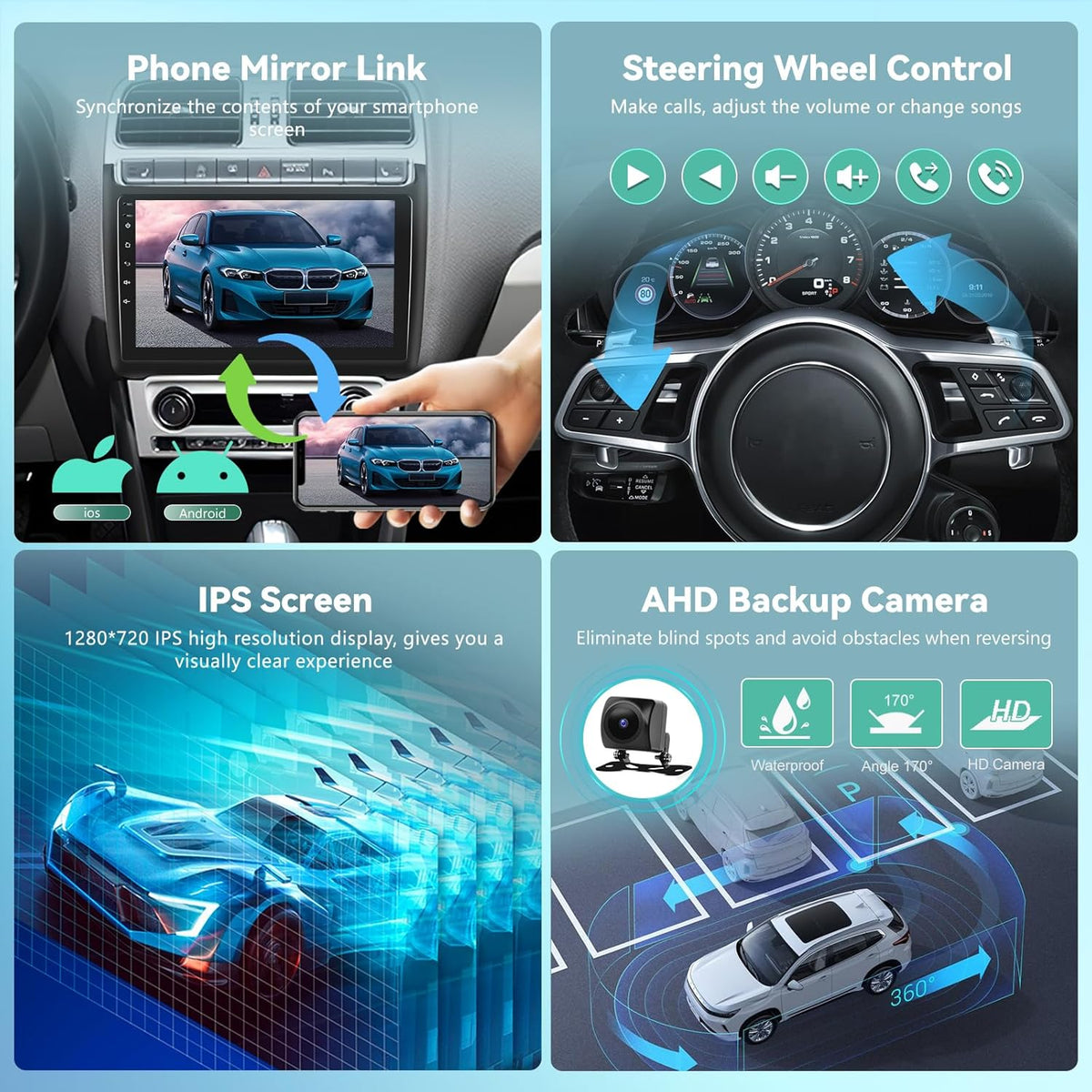 8 Core 4G+64G Android 13 Car Radio for VW Volkswagen Polo 2008-2020, Wireless Carplay & Android Auto 9 inch 2 Din Touchscreen Car Stereo with WIFI/GPS/Bluetooth 5.0/32 EQ DSP/FM RDS