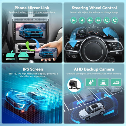 8 Core 4G+64G Android 13 Car Radio for VW Volkswagen Polo 2008-2020, Wireless Carplay & Android Auto 9 inch 2 Din Touchscreen Car Stereo with WIFI/GPS/Bluetooth 5.0/32 EQ DSP/FM RDS