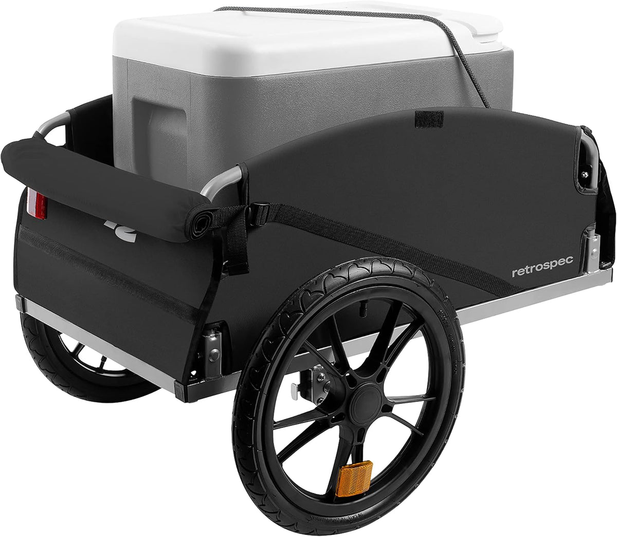 Retrospec Rover Hauler Cargo Bike Trailer met inklapbaar frame en weerbestendige stof, grote vrachtdrager, geschikt voor 20-29" fietswielen