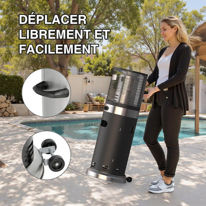 Bali OUTDOORS lounge patio heater 7.3kW -Standing Heater - Gas -Rain Cover - QUORE