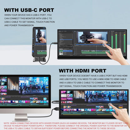 Prechen 12,3 inch draagbaar touchscreen secundaire monitor, mini HDMI, USBC, 1920 x 720 IPS Stretch Bar LCD Draagbaar Travel Touch Screen voor Laptop Computer Aida64 GPU CPU RAM Monitoring