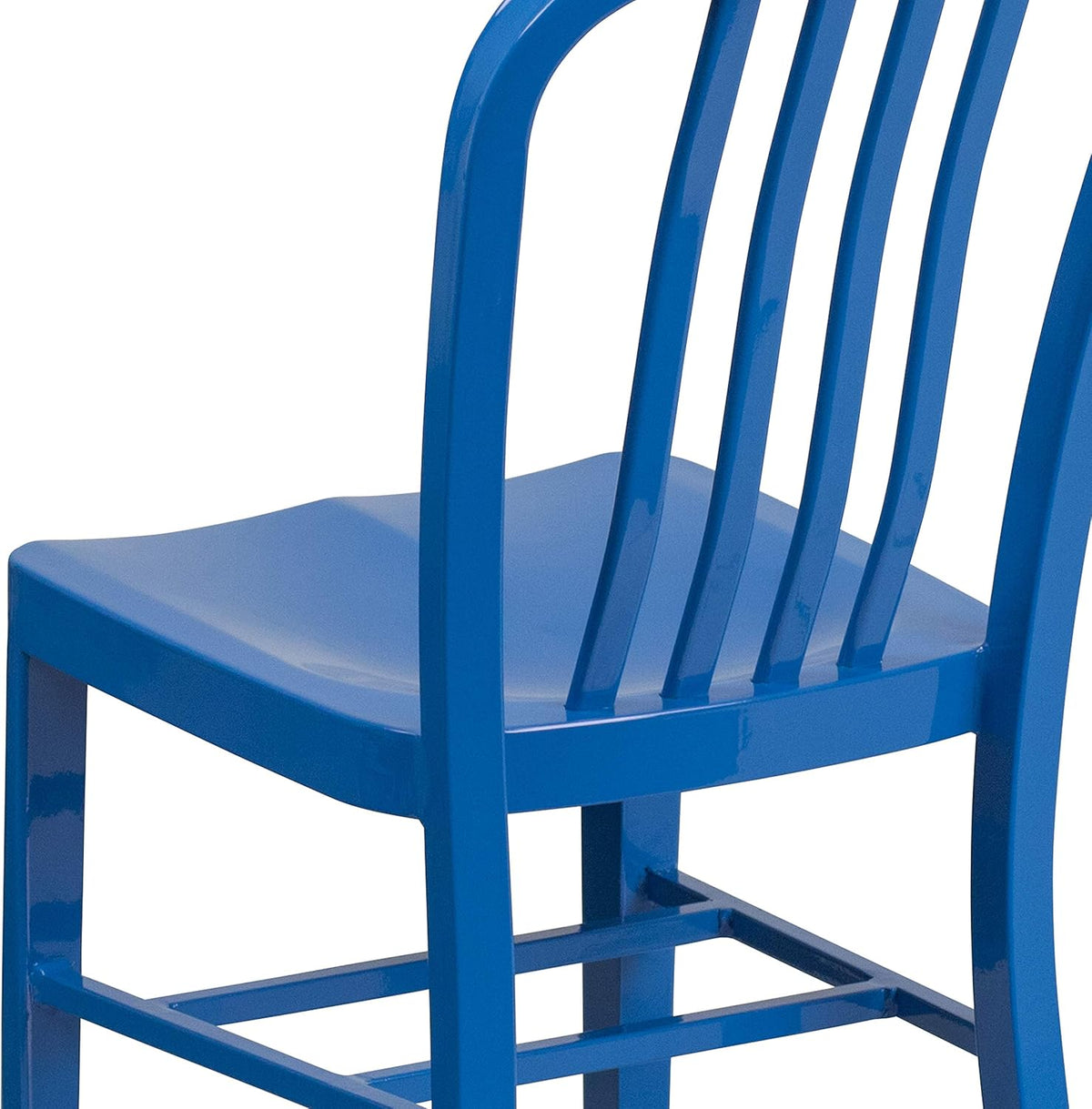 Flash Furniture Commerciële stoel voor binnen en buiten, van metaal, 2 stuks, blauw
