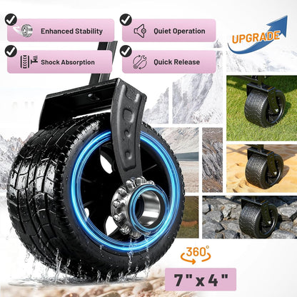 EchoSmile Bolderkar, opvouwbaar, 200 liter, 180 kg belastbaar, handwagen, transportwagen, inklapbaar met verstelbare handgreep, brede wielen, voor alle terrassen, strandwagen, tuinwagen, winkelwagen
