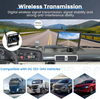 Draadloze Achteruitrijcamera Set – Achteruitrijcamera – Parking Camera – achteruitkijkcamera – Truck Camera – Groot 7 Inch Scherm – IP67 Waterdicht Met Nachtzicht