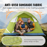 Vevor - Kampeertent, 6 Persoons - waterdicht - Buitenwandelen Backpacken - 190T Dacron - 150D Oxford - 7x7x4ft - Groente - QUORE