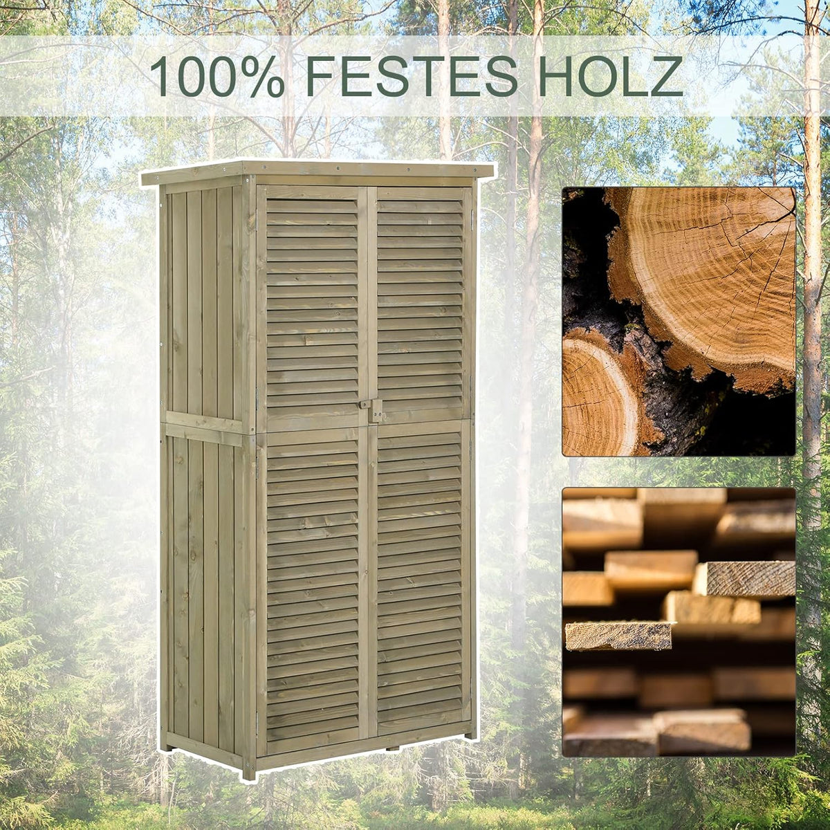 Outsunny tool shed tool shed tool cabinet shed garden 4 compartments grey 87 x 46.5 x 160 cm - QUORE
