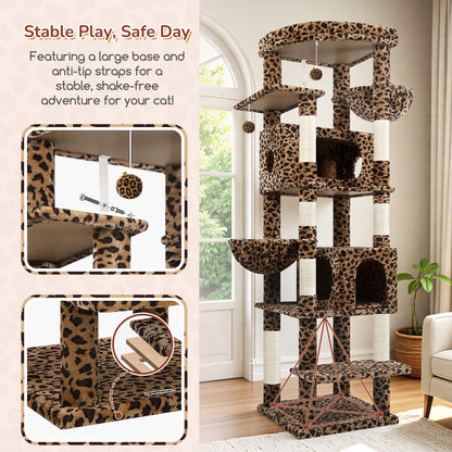 Kattenkrabpaal – Krabmeubel – Klimpaal – Kattenhuis – Krabton – Hoekmodel – 188 cm Hoog – Stabiel En Kantelbestendig